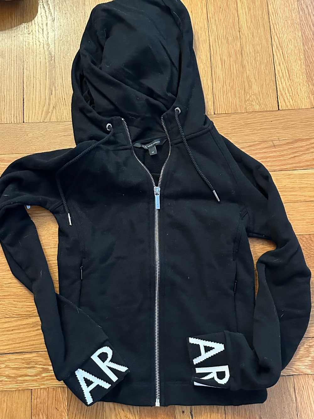 Armani exchange Black Zip-Up Hoodie designer